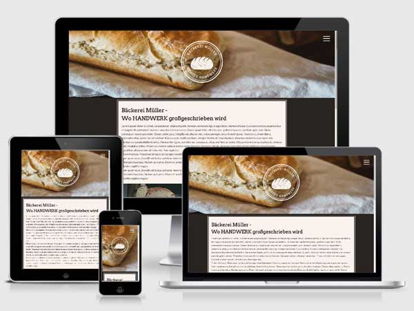 Webauftritt Bäckerei Müller